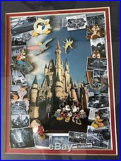 Walt Disney World 35th Anniversary Pin Set Frame Mickey Minnie Figment WDW
