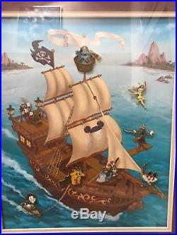 Walt Disney World 8 Pin Framed Limited Edition Set Pirates Life for Me MINT