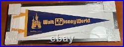 Walt Disney World Blue Felt Pennant Flag 30 Framed New