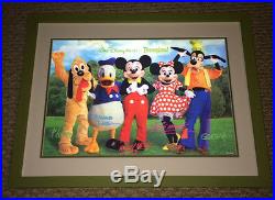 Walt Disney World Disneyland Framed Mickey & Minnie Mouse Plutto Donald Goofy