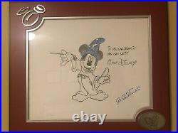 Walt Disney World Fantasia Mickey Mouse Animator Sketch signed in frame
