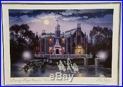 Walt Disney World Haunted Mansion art print SIGNED by Larry Dotson Framed