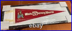 Walt Disney World Red Felt Pennant Flag 30 Framed New