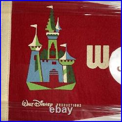 Walt Disney World Red Felt Pennant Flag 30 Framed New