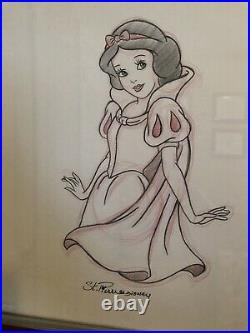 Walt Disney World Snow White Animator Sketch signed in frame
