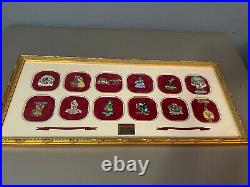 Walt Disney World Trading Pins 2003 Cast Holiday Limited Edition Pin Set Framed