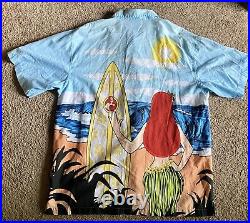 Walt Disney World Who Framed Roger Jessica Rabbit Surf Hawaiian Hula Shirt Large