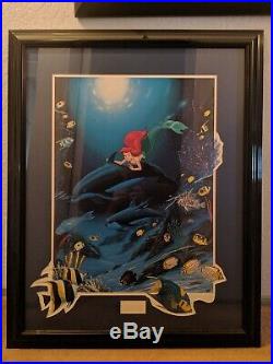 Walt Disney Wyland Ariel's Dolphin Ride Signed and framed Lithograph 368/950