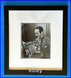 Walt Disney black & white mickey mouse photo print framed & matted