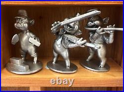 Walt Disney co Hudson Fine Pewter Lot Of 22 Pieces With Wood Frame