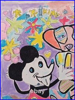Walt Disney's Art painting original abstract pet portrait mickey Mouse Artwork