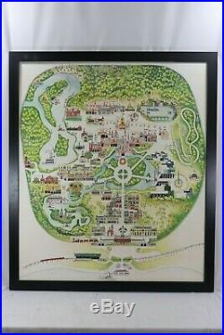 Walt Disney's Classic Magic Kingdom Map Large Framed Print