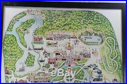 Walt Disney's Classic Magic Kingdom Map Large Framed Print