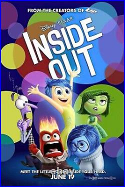 Walt Disney's Inside Out movie poster printed on canvas