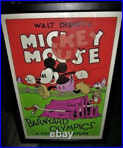 Walt Disney's Mickey Mouse Barnyard Olympics, Poster Framed (disney Studios)