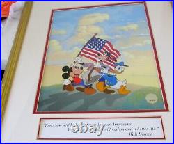 Walt Disney's Spirit Of America Limited Edition Sericel 2,500 Gold Frame