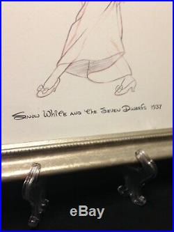 Walt Disneys Snow White & The Seven Dwarfs 1937/Framed Drawing Print 11 X 13