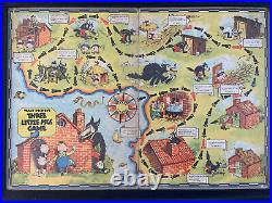 Walt Disneys Three Little Pigs Board Game Circa 1933 Black Wooden Frame