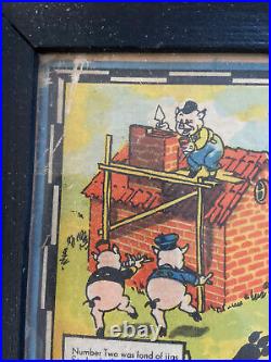Walt Disneys Three Little Pigs Board Game Circa 1933 Black Wooden Frame