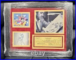 Walter E. Disney Signed Check Jul 24, 1961 Framed WithPhotos 16X20 JSA