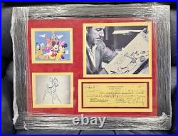 Walter E. Disney Signed Check Jul 24, 1961 Framed WithPhotos 16X20 JSA