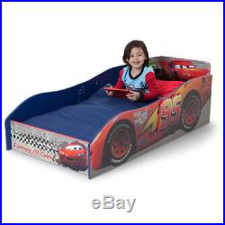 Wooden Toddler Bed Kids Car Furniture Boys Bedroom Frame Disney Pixar Cars