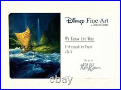 Wow Disney Fine Art Moana We Know The Way Framed Retired Lithograph By Rob Kaz